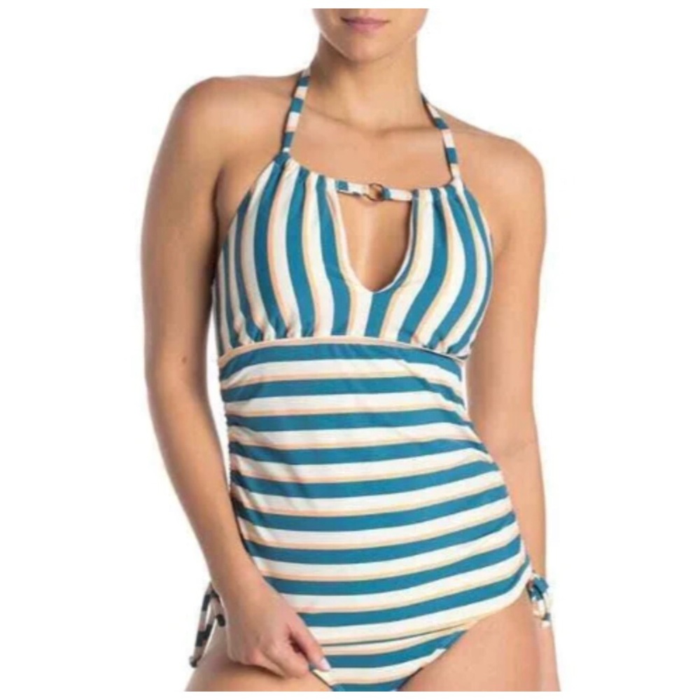 Athena “Retro Stripe” 2 Pc Tankini Set, Size 14 EUC